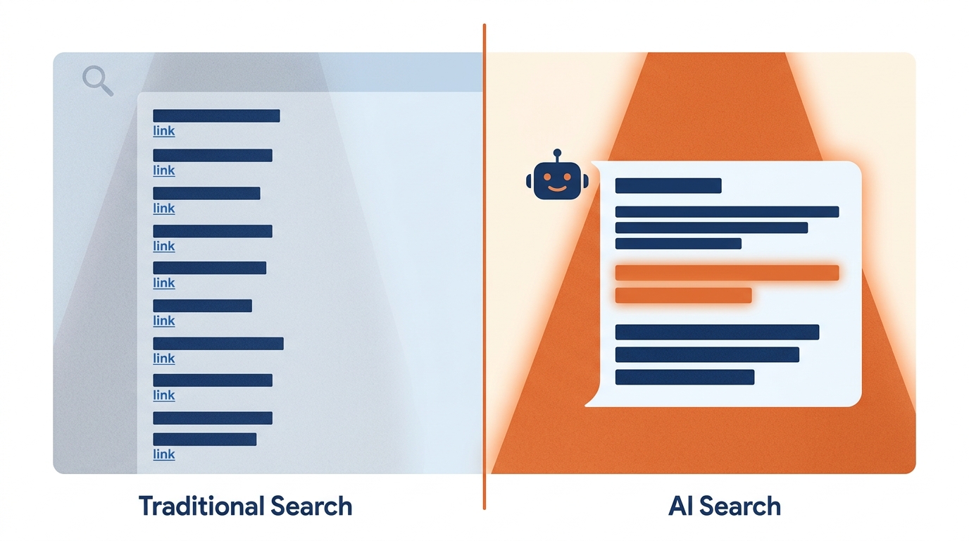 AI search optimization concept showing how AI assistants recommend trusted therapy practices in conversational search results