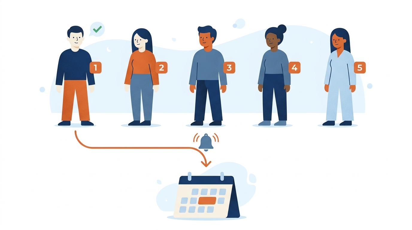 Waitlist building concept showing automated warm outreach that keeps interested clients engaged until a spot opens