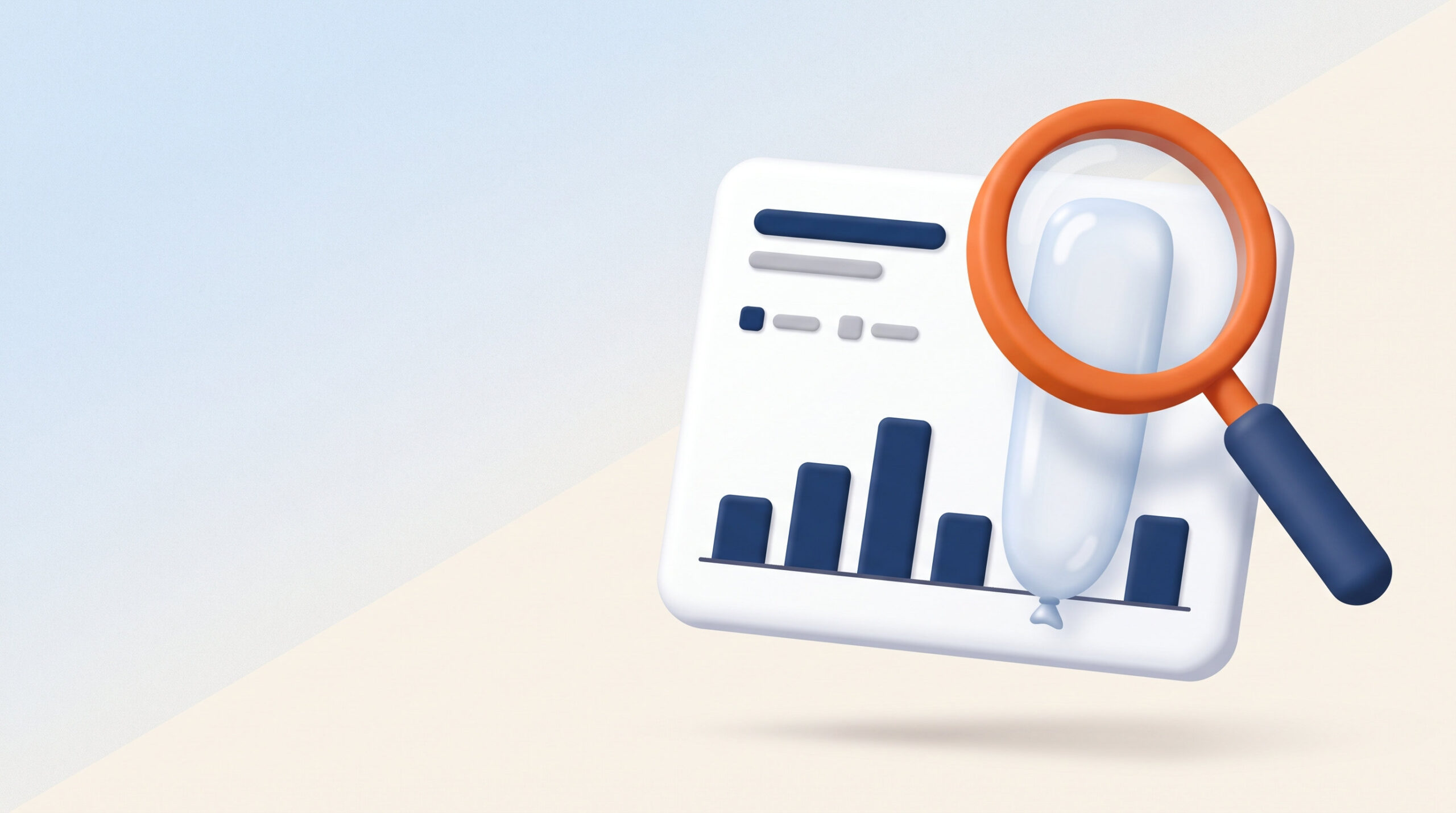 Google Ads conversion tracking for therapists: a magnifying glass checking an inflated bar on a chart